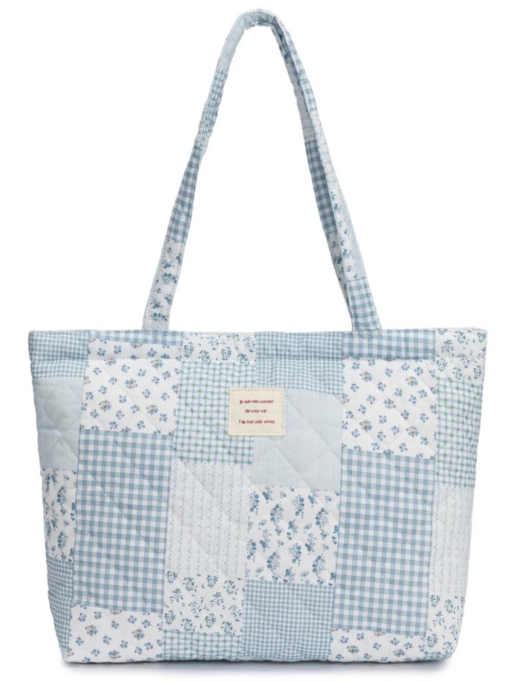 Quilted Tote Bag for Women, Cute Tote Bag with Top Zipper for College Work